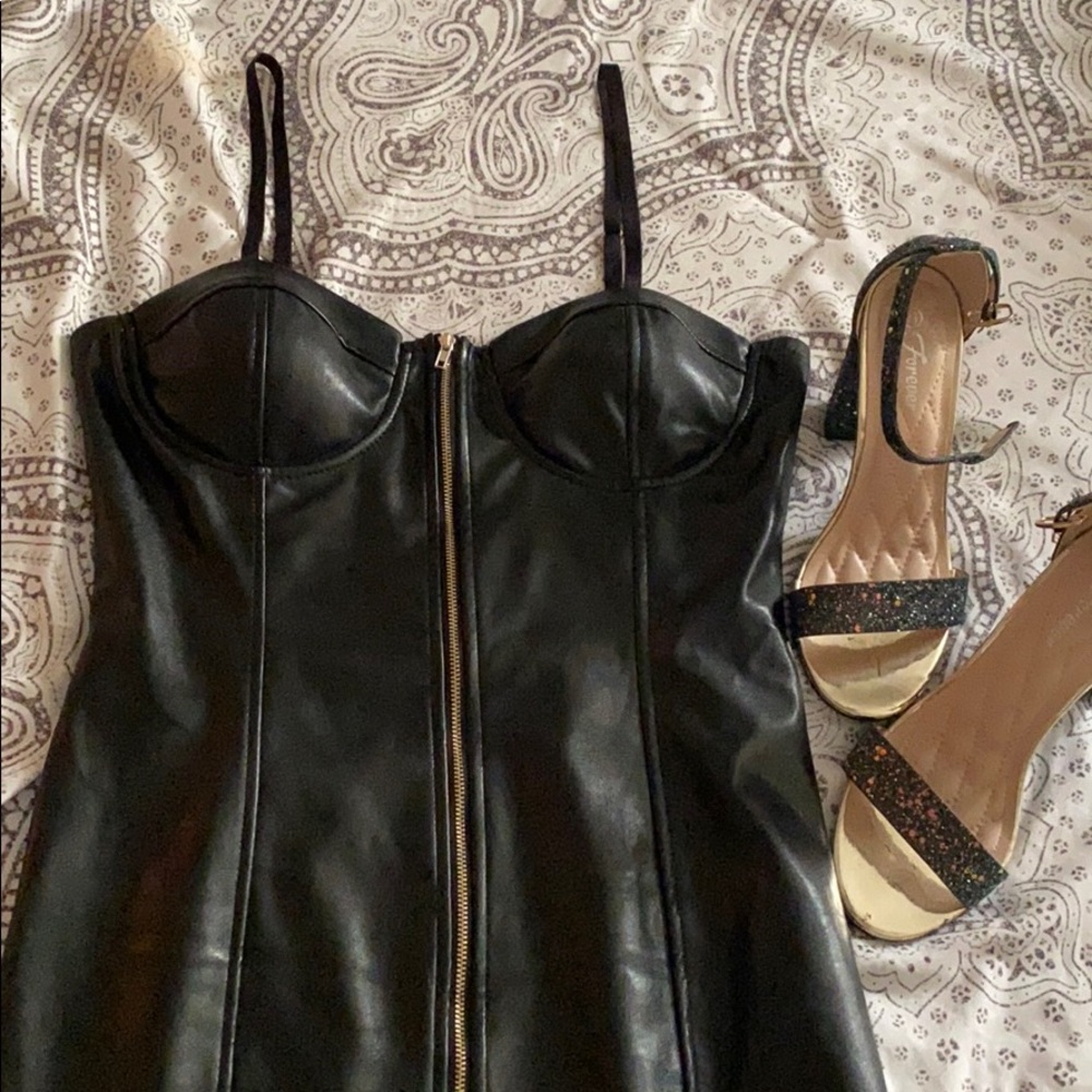 Leather Black Dress